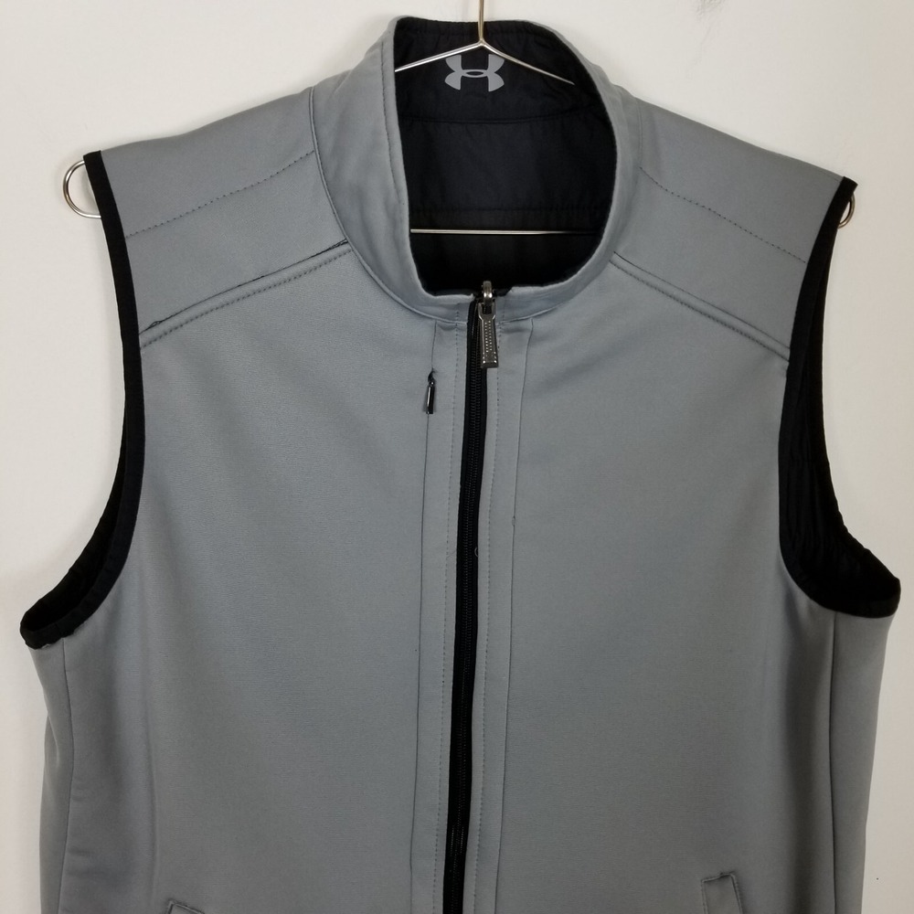 Under Armour x Masters Reversable Golf Jacket Vest Sz M Black Gray Outdoor Sport - Picture 10 of 13